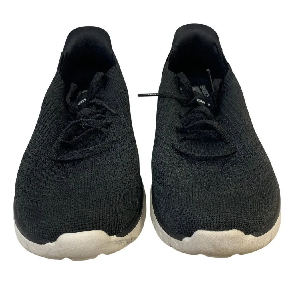 Sketchers Womens Size 10 Black Swift Fit Sneakers Lace Up Slip On Shoes